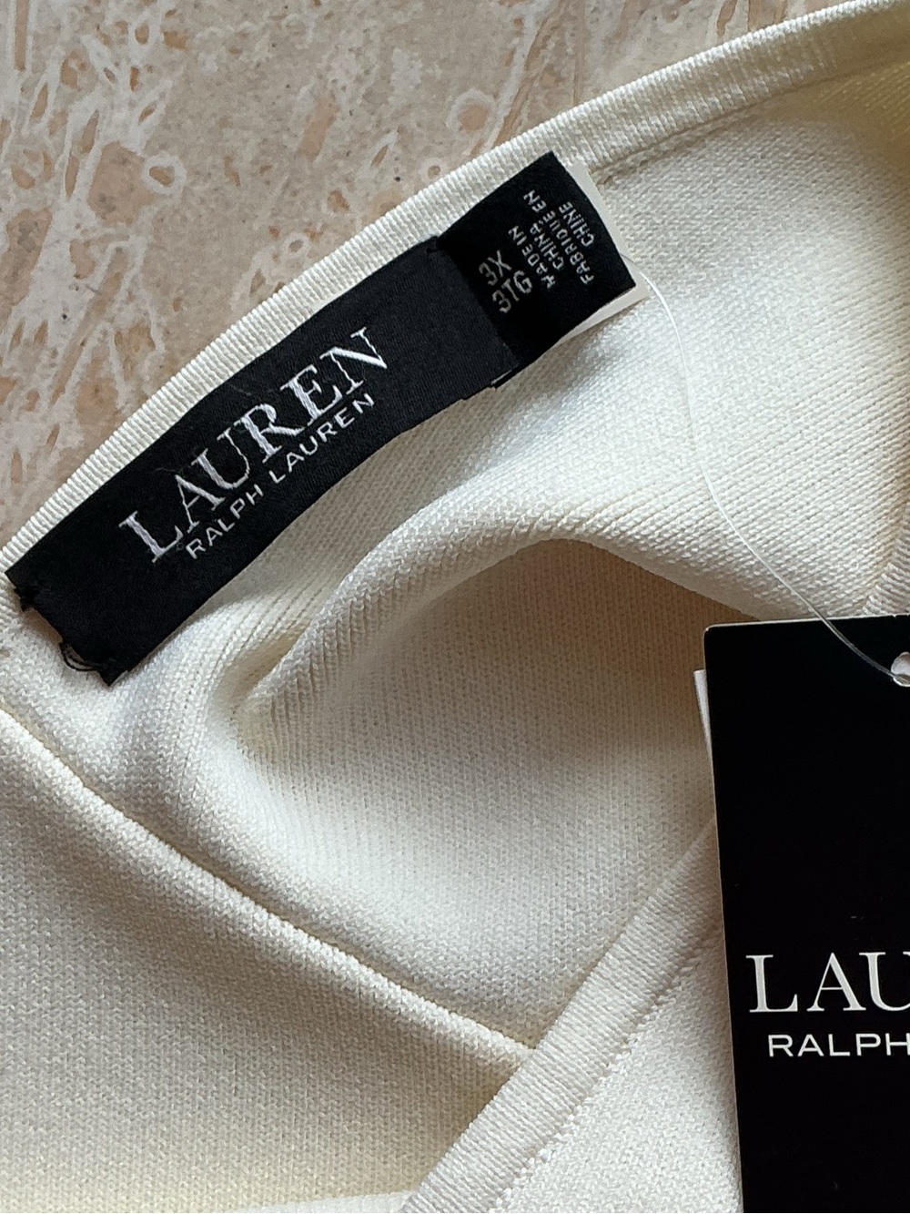Ralph Lauren Off-the-Shoulder Crème Sweater Top 3X NWT Ivory/Cream MSRP $165 - Picture 7 of 8